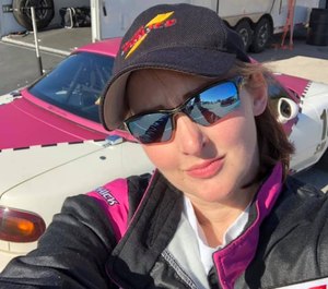 Thomason is shown during her first race weekend in November 2019.