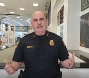 Tampa Police Chief Brian Dugan speaks during a Facebook Live address on Wednesday about how his department plans to enforce an expected stay-at-home order in the city to limit the spread of the coronavirus.