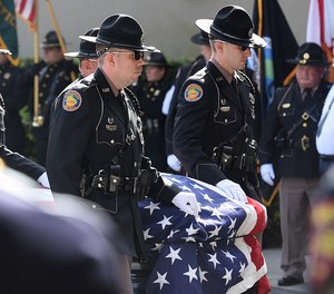 Law enforcement and the community gathered to pay their respects and remember Florida Highway Patrol Master Trooper Joseph Bullock who was killed in the line of duty last week. (Photo/TNS)