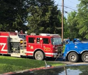A Camp Jackson fire truck caught fire inside the fire station Sunday afternoon.