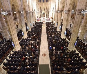 St. Patrick's Cathedral was filled with people who remembered Lt. Michael Davidson as a hero. (Photo/AP)