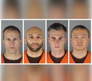 This combination of photos provided by the Hennepin County Sheriff's Office in Minnesota on Wednesday, June 3, 2020, shows Derek Chauvin, from left, J. Alexander Kueng, Thomas Lane and Tou Thao.
