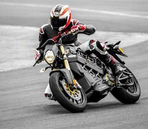 The Green Automotive Company’s Brammo Empluse R electric motorcycle.