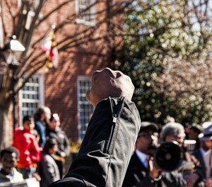 Dispatchers and their supporters, members of the American Federation of State, County and Municipal Employees, or AFSCME, Council 31, staged a protest Thursday outside the Milan Municipal Building.