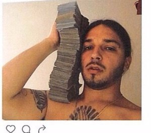 Marcos Hatch, seen here in one of the numerous Instagram photos that have now become evidence in a federal drug trafficking case. (Photo/U.S. District Court Records)