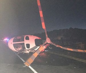 N.M. helicopter struck and tipped over by an impaired driver.