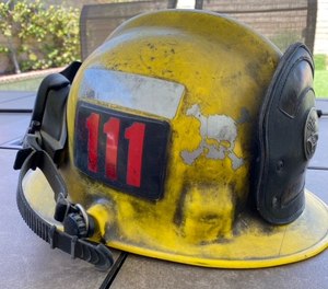 Our helmets are made of polycarbonate, which can melt at 450 degrees.