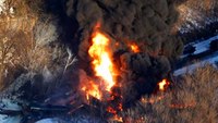 Oil train derails in Ill., bursts into flames