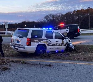 An inmate stole and crashed a sheriff's cruiser in attempt to escape prison Monday afternoon. (Photo/TNS)