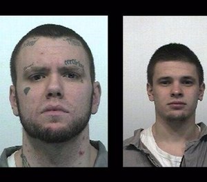 Tyray Munter, left, and Maksim Petrovskiy escaped early Tuesday morning near the Oregon border.