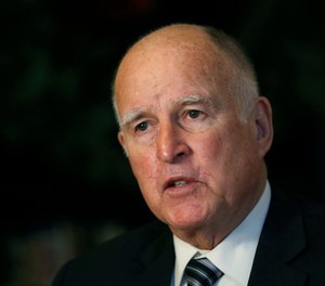 In this Dec. 18, 2018 file photo, then-California Gov. Jerry Brown discusses his time in the state's highest office during an interview with The Associated Press in Sacramento, Calif. (AP Photo/Rich Pedroncelli, File)