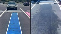Student allowed to repaint 'Back the Blue' parking spot after school covered it up