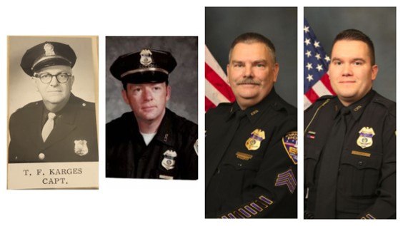 Four generations of Evansville police officers.
