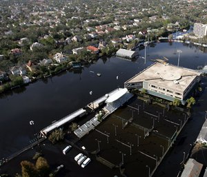 The Tulane University campus is covered by floodwaters from Hurricane Katrina Wednesday, Sept. 7, 2005 in New Orleans.