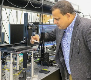 Kausik Mukhopadhyay, a senior lecturer and researcher at UCF’s Department of Materials Science and Engineering, is working to develop a sensor that remotely detects fires and dangerous chemicals. (Photo/University of Central Florida)