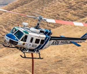 The Kern County Fire Department, as part of California's mutual aid system, sent one of its night-equipped helicopters to assist in the devastating Tubbs Fire.
