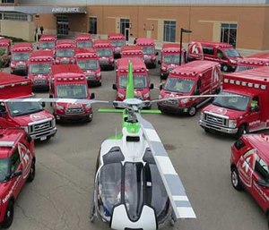 Kettering Health Network's fleet of medical transportation vehicles.