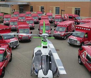 Kettering Health Network's fleet of medical transportation vehicles.