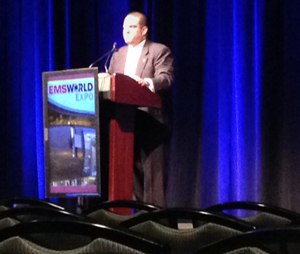 Alexander Eastman, chief of trauma at UT Southwestern/Parkland Memorial Hospital and a Dallas police lieutenant at EMS World 2014.