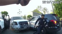 Watch: Wild video shows moment suspect rammed stolen vehicle into LAPD cruisers