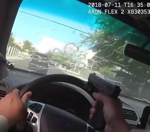 There may indeed be tactical circumstances where the reward makes it appropriate for an officer to shoot through his own windshield while driving after a dangerous suspect, but there are many risks associated with this kind of action.