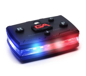 Shoulder magnet lights improve officer visibility.