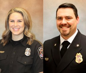 Ashley Blakely (left) alleges that Deputy Chief John Patterson (right) pursued her in