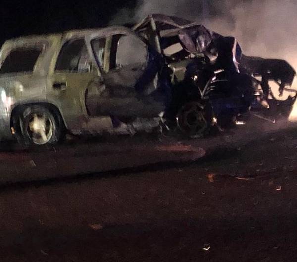 Officer Blake McGee was critically injured after his vehicle collided with a logging truck and burst into flames. Passersby, including a sheriff's deputy, got him out of the vehicle. (Photo/Sylacauga Police Department)