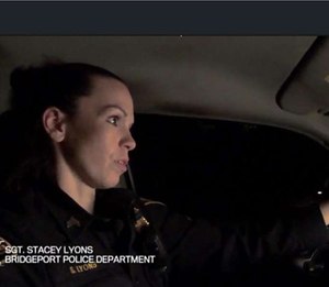 Bridgeport police Sgt. Stacey Lyons was arrested on a disorderly conduct charge just hours after appearing on of A&E’s "Live PD" cop show Friday night, Oct 28, 2016. (Photo/Screengrab A&E)