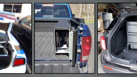 AWS Weapon Lockers keep guns secure and out of sight in the back of the officer’s vehicle, even with the back hatch or trunk lid open. (Courtesy photo)