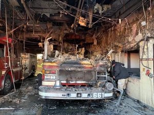 Two engines, a ladder truck and an ambulance were destroyed in a Christmas morning blaze at the North Massapequa Fire Department. About 150 firefighters from 13 departments responded to the fire.
