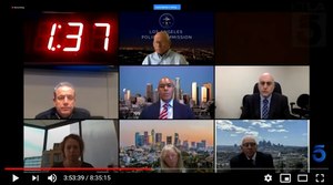 Los Angeles residents took turn for hours lambasting Chief Moore's statement as well as demanding the defunding and demilitarization of the police department. Image: Screengrab