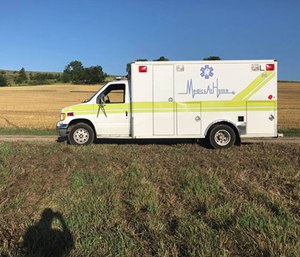 A Medics at Home ambulance caught fire while transporting a patient to the hospital.