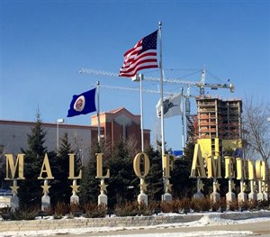 A Sunday, Feb. 22, 2015 photo shows the exterior of the Mall of America in Bloomington, Minn.