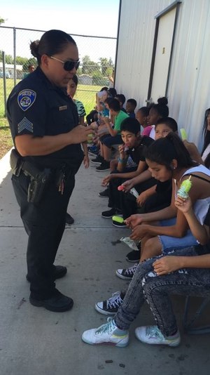 Lt. Haskins enjoys speaking with local children to share her experience in law enforcement.