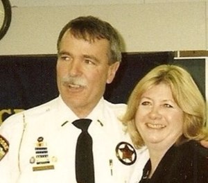 Author Dan Marcou pictured with his wife.