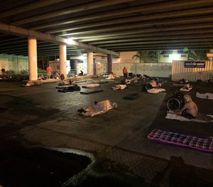 70 men were moved to sleep outside by the St. Vincent dePaul Center of Hope in St. Petersburg to comply with social distancing guidelines.