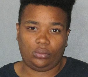 Marissa Mays, 28, was arrested on suspicion of battery of emergency personnel for allegedly punching a firefighter in the back of the head.