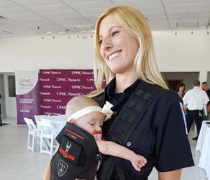 Dani Kamenar credits the body armor for Brooklyn being here today. (Photo courtesy of Dani Kamenar)
