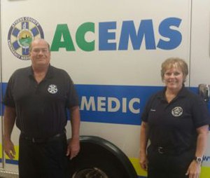 Doug Glass and Susie Emmert at Athens County EMS