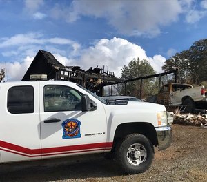 Penn Valley Fire Protection District crews responded to the fire that destroyed an 800-square foot home on a cattle ranch and killed a dog named Tug and two rabbits.