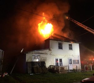 Three firefighters sustained minor injuries in a suspected arson blaze at a vacant house on Sunday. (Photo/Middletown Division of Fire)