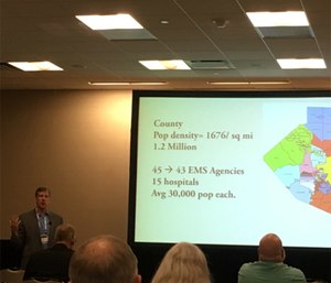 Dan Swayze of CONNECT Community Paramedicine program discussing the importance of collaboration when trying to sustain a MIH/CP program. (Photo/Catherine Counts)