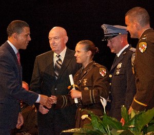Maryland Lieutenant Governor Anthony Brown delivers Commencement Address at the 138th Maryland State Police Trooper Graduation.