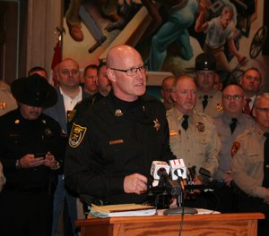 Lewis County Sheriff David Parrish speaks out Wednesady against changes to bail rules and other policies.
