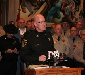 Lewis County Sheriff David Parrish speaks out Wednesady against changes to bail rules and other policies.