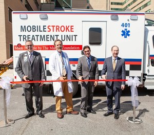 Grady Memorial Hospital's Mobile Stroke Unit at its ribbon-cutting ceremony last year. Over the past year, the unit has responded to approximately 880 calls.