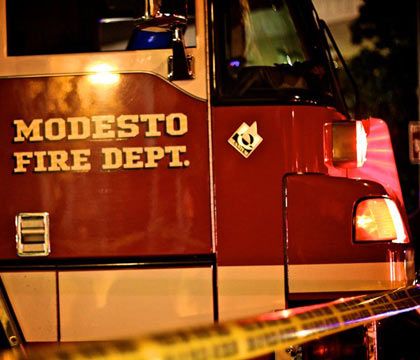 A Modesto Fire Department engine.