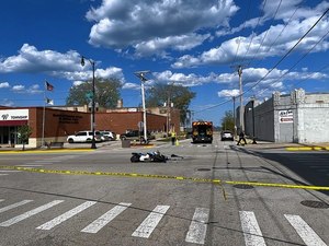 An ambulance crew was transporting a patient when the ambulance and a motorcyclist collided at the intersection of Lake Street and South Genesee Street in Waukegan, Ill.