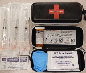 Naloxone kits as distributed in British Columbia, Canada.